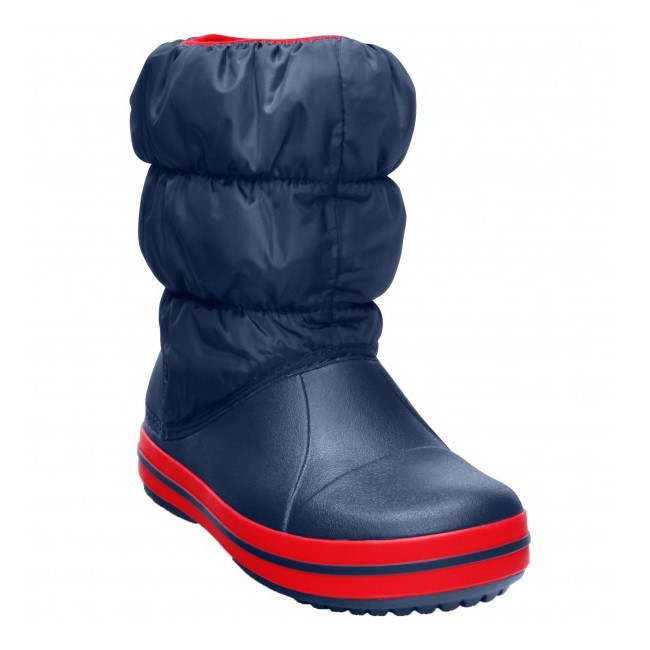 Чоботи зимові для хлопчика сноубутсы непромокальні дутики / Crocs Kids Winter Puff Boot (14613), Темно-сині