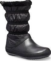 Чоботи зимові жіночі непромокальні дутики з хутром / Crocs women's Crocband Winter Boot (205314), Чорні 35