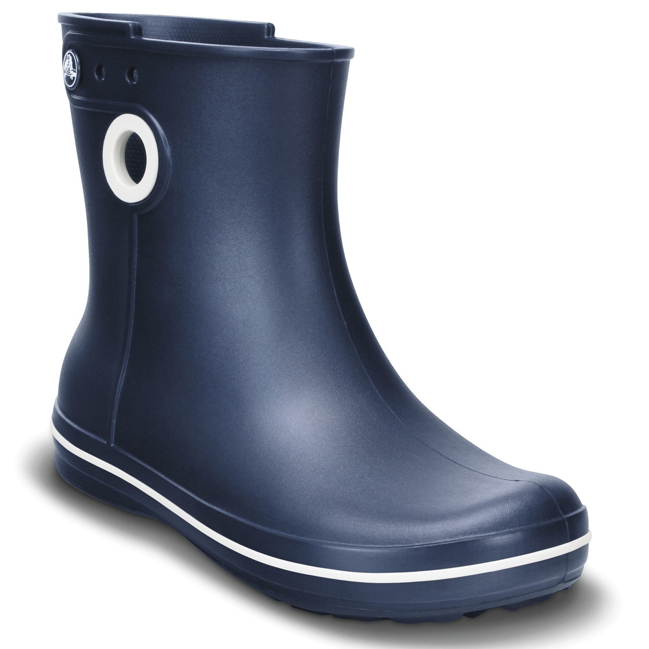 Чоботи гумові жіночі короткі з кружечком / Crocs women's Jaunt Shorty Boot (15769), Темно-сині