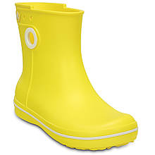 Чоботи гумові жіночі короткі з кружечком / Crocs women's Jaunt Shorty Boot (15769), Жовті 35