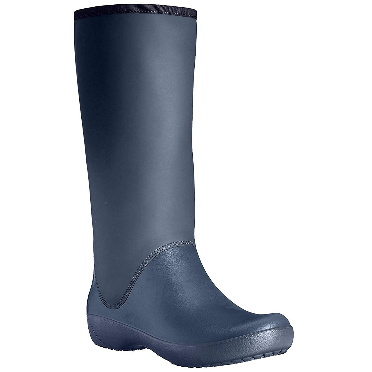 Сапоги резиновые женские высокие мягкие / Crocs Women’s RainFloe Tall Boot (203416), Темно-синие 37