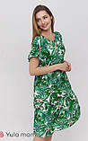 Вільна сукня з воланами для вагітних та годуючих з віскози з фактурою льону Annabelle S Зелений DR-21.101, фото 5