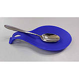 Силіконова підставка під ложку 22,5 х 11,5 х 2,5 см Синя Ytech HH-116, фото 2