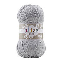 Alize BELLA 100 (Белла 100) № 21 серый (Пряжа хлопок, нитки для вязания)