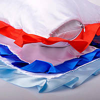 Подушка атлас з кольоровим рюшем 35*45