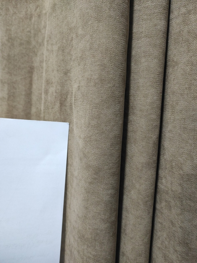 Турецька тканина для штор кавового кольору PETEK, мікровелюр, фото 1