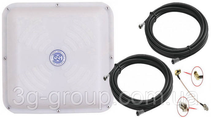 Антенний комплект 4G LTE MIMO Energy 1700-2700 MHz 2*15 dB SMA (кутовий)