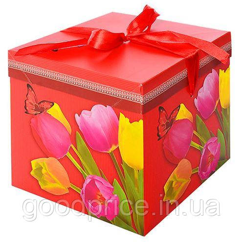 Коробка "Тюльпани" 22*22*22СМ