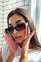 Женские солнцезащитные коричневые очки в прямоугольной оправе (1716.4567 svt)