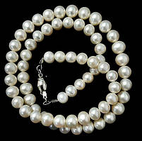 Намисто з натуральних річкових перлів. Колір білий. Діаметр: 7,5 (+-) мм. Довжина: 48 см.