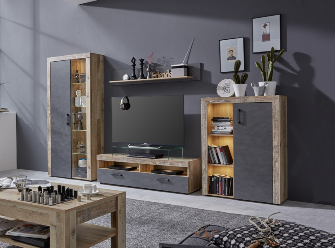 Стильна стінка у вітальню, сучасні меблі для вітальні кімнати Тейлор ММ, фото 1