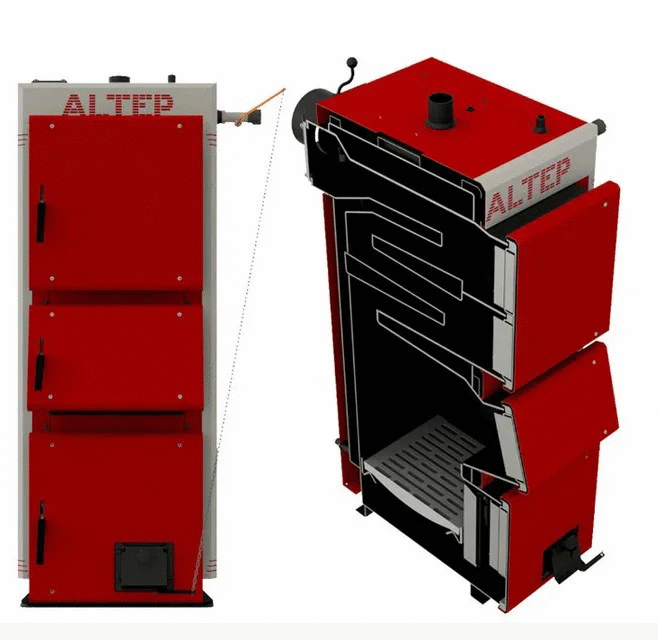 40 кВт Котел довготривалого горіння 6 мм сталь  Altep Duo Uni Plus,  Комплект "с Автоматикою", фото 1