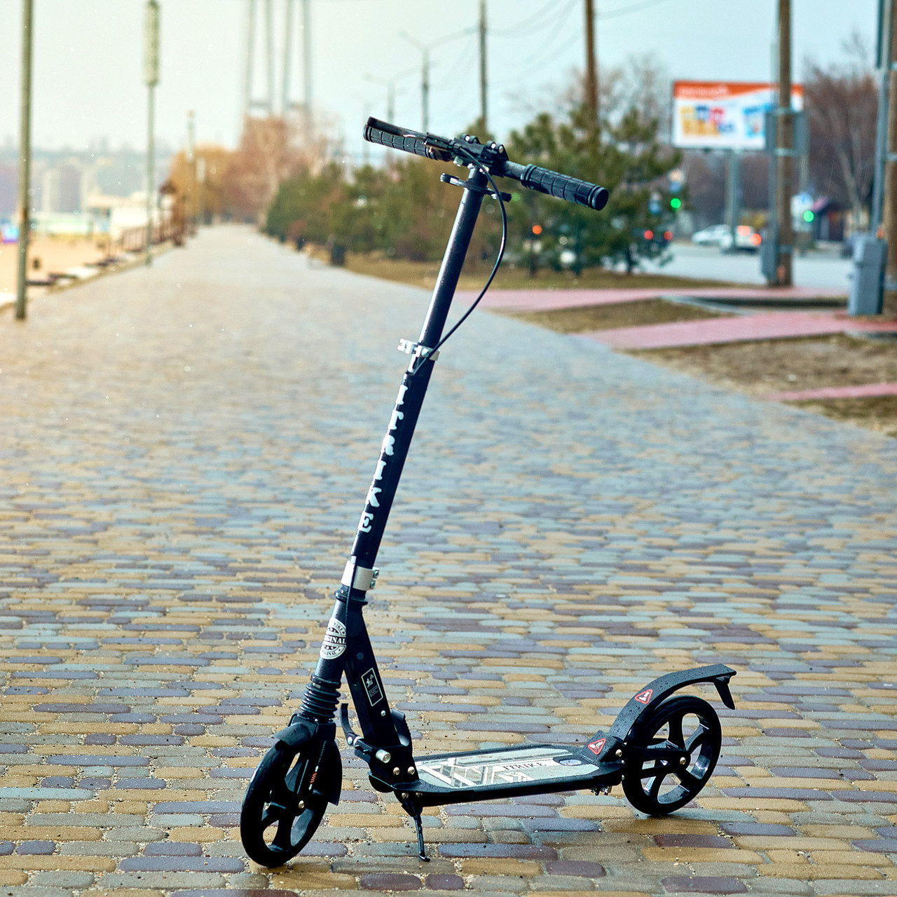 Самокат двоколісний спортивний складаний з підніжкою для дітей SPORT KIDS 2598 Чорний з Відеооглядом!