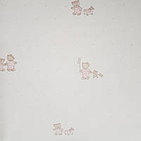 Обои флизелиновые детские экологтчески чистые Lutece Tartine et Chocolat медведи мишки розовые на белом фоне
