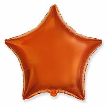 Фольгована кулька зірка оранжевий 18" Flexmetal