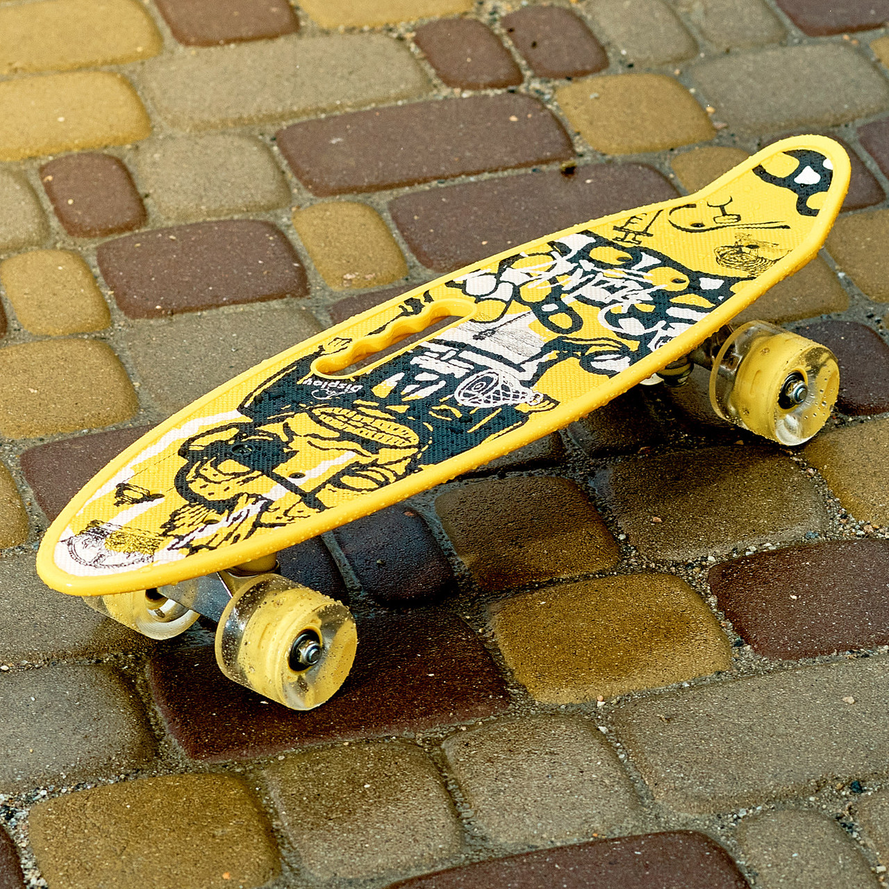 Скейт Пенні борд для дітей Skate зі світними колесами ,алюм. підвіска не ковзна поверхня Жовтий