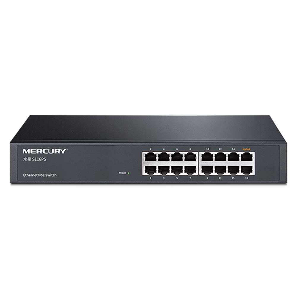 PoE комутатор Mercury S116PS (15xPOE,1xLAN)