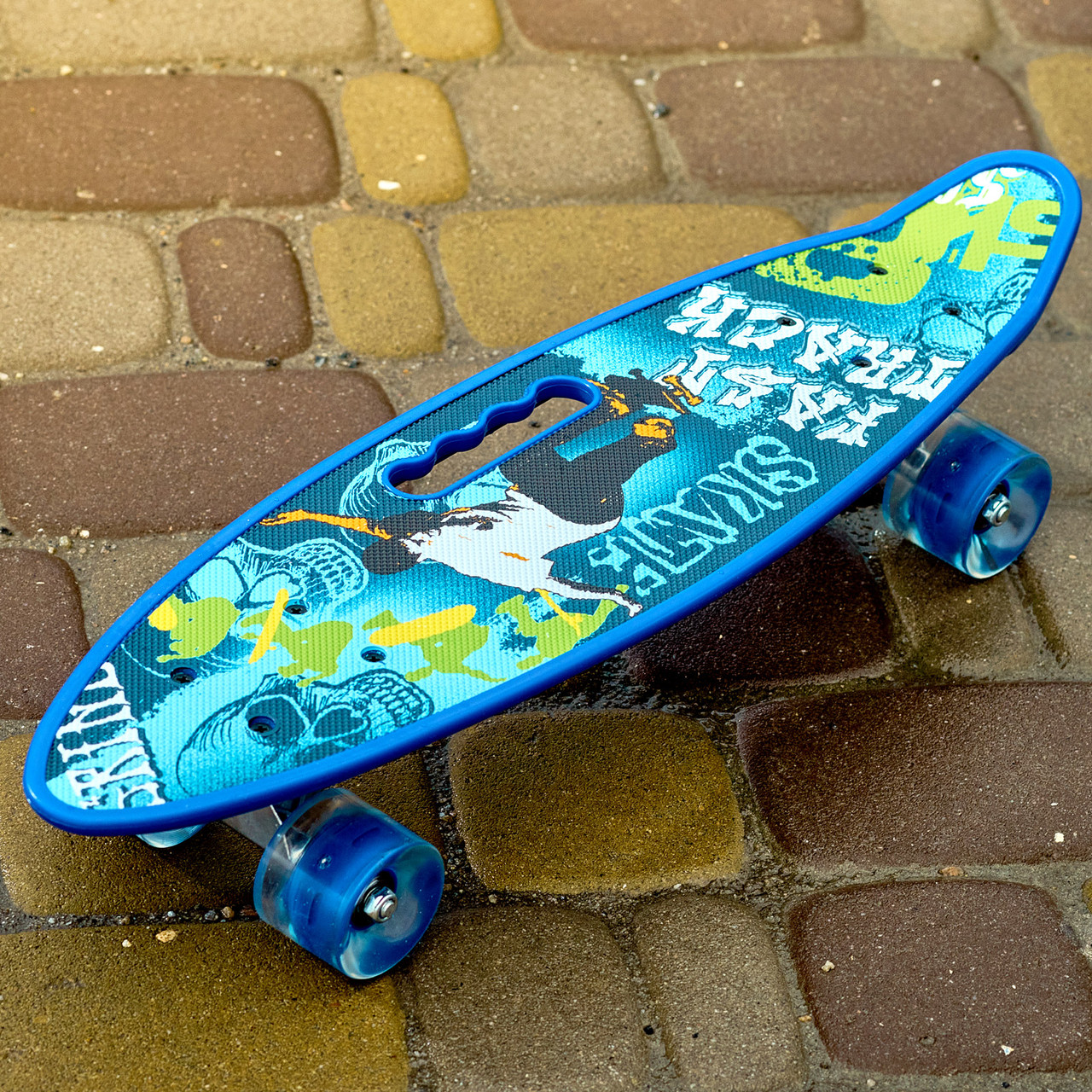 Скейт Пенні борд для дітей Skate зі світними колесами ,алюм. підвіска не ковзна поверхня Синій