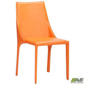 Шкіряний стілець Artisan помаранчевий для вітальні, кухні