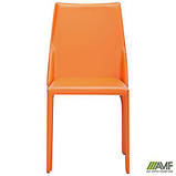 Шкіряний стілець Artisan помаранчевий для вітальні, кухні, фото 3