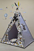 Вігвам для Хлопчика, Повний комплект з 10 елементів, "Будівельна техніка"