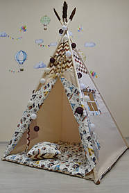 Вігвам з Індіанцями, індивідуальний набір, дитячий намет, повний комплект