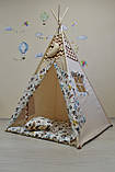 Дитячий Вігвам з Індіанцями, однотонний, повний комплект, місяць та прапорці в подарунок, фото 3