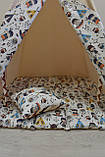 Дитячий Вігвам з Індіанцями, однотонний, повний комплект, місяць та прапорці в подарунок, фото 6