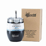 Термостакан для напоїв із сталевою трубочкою Cheeki Wine Tumbler Rich Black (320 мл), фото 4