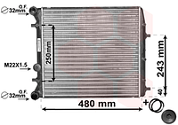 Радіатор охолодження двигуна SEAT CORDOBA, IBIZA IV, IBIZA V, IBIZA V ST, TOLEDO IV; SKODA FABIA I, FABIA