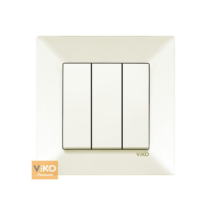 90970268-WH Вімікач 3кл. Meridian Крем