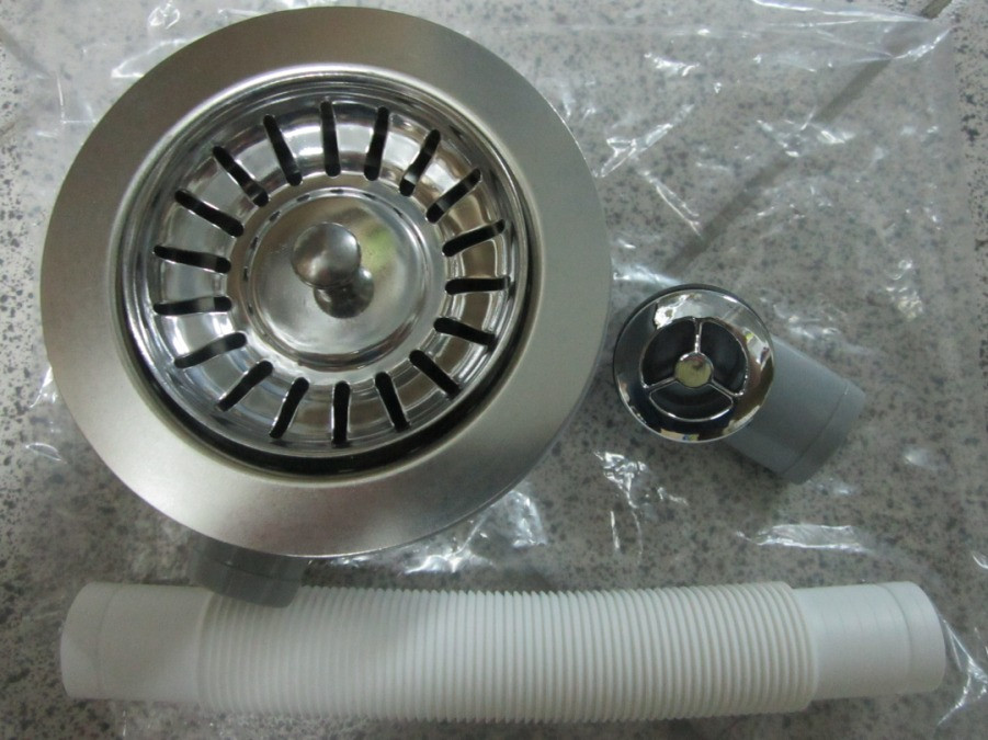 Євро вентиль Teka (Prevex) з круглим переливом для кухонної мийки з нержавіючої сталі, фото 1
