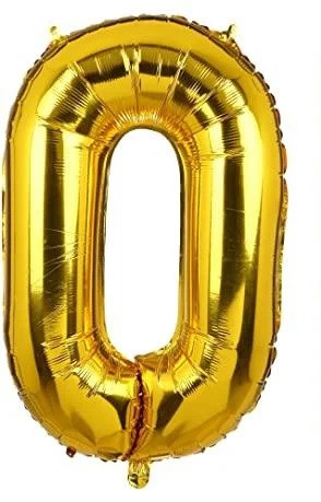Фольгована цифра 0, золото, 1м