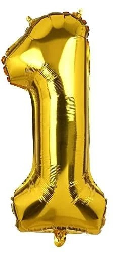 Фольгований куля-цифра "1" золото 1 м, фото 1