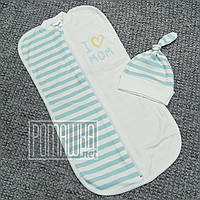 Трикотажна євро пелюшка кокон 0-5 місяців на блискавці для сповивання новонароджених бавовна ІНТЕРЛОК 6008