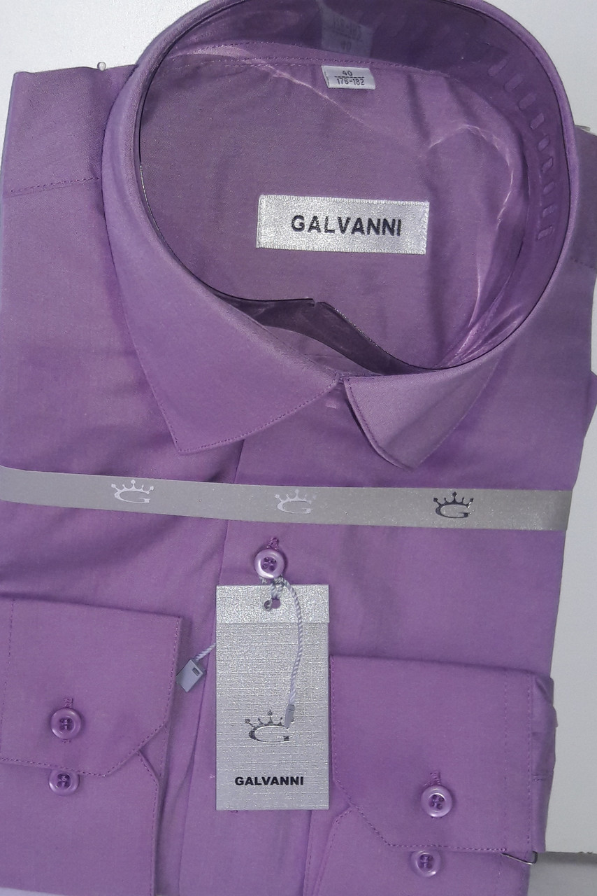 Сорочка чоловіча Galvanni vd-0002 однотонна класична з довгим рукавом