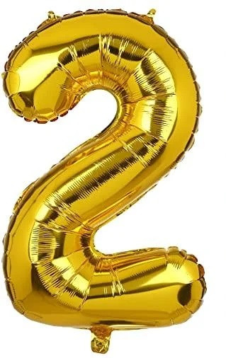 Фольгована цифра 2, золото, 1м, фото 1