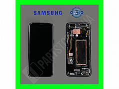 Дисплей Samsung G950 Black S8 (GH97-20457A) сервісний оригінал у зборі з рамкою (переклеєне скло)