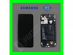 Дисплей Samsung A505 Black А50 2019 (GH82-19204A) сервісний оригінал у зборі з рамкою (знятий із телефона)
