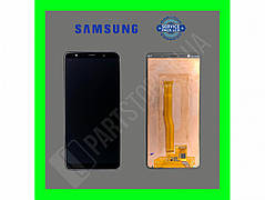 Дисплей Samsung A750 Black A7 2018 (GH96-12078A) сервісний оригінал (переклеєне скло)