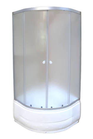 Душова кабіна 90х90х195 см на глибокому піддоні з матовим склом (fabric), фото 1