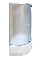 Душова кабіна 100х100х195 см на глибокому піддоні з матовим склом (fabric), фото 3