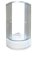 Душова кабіна 100х100х195 см на глибокому піддоні з матовим склом (fabric), фото 4