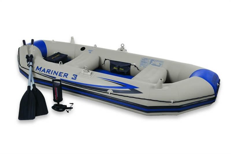 Човен Intex 68373 Mariner 3 Set 297 х 127 см, весла, насос (надувна, 3х місцева, під мотор)