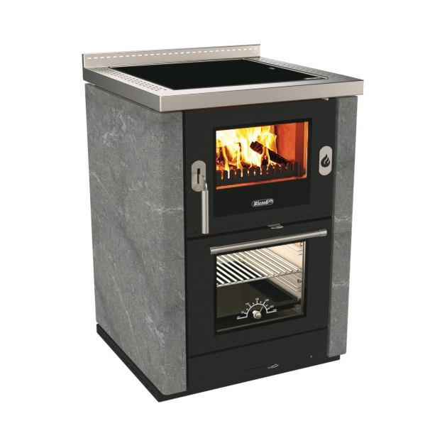 Печь Камин с Варочной Плитой Rizzoli ML 60 RUSTIK (талькомагнезит ...