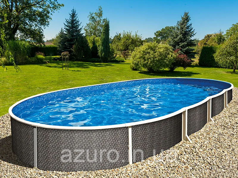Каркасний басейн овальний морозостійкий Azuro Rattan 404DL 5,5 х 3,7 х 1,2 м