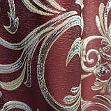 Готові жакардові штори Штори з люрексом Жакардові штори Штори бордові на тасьмі, фото 7