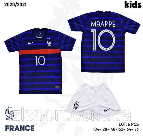Футбольна форма дитяча Мбаппе (Mbappe) France номер 10, фото 2