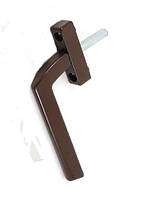 Ручка віконна з вузькою розеткою, коричнева, RAL 8017.