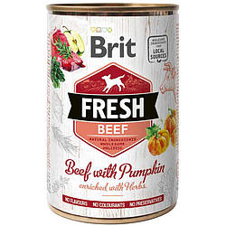 Консервований корм для собак Brit Fresh (Бріт Фреш) Beef/Pumpkin з яловичиною та гарбузом 400 г